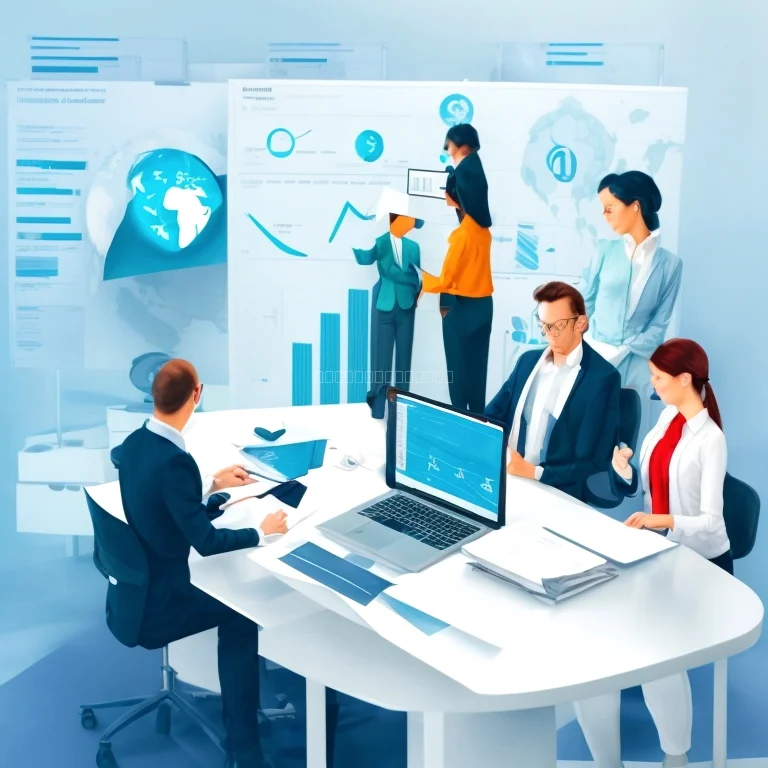 国際会議で議論する専門家チーム